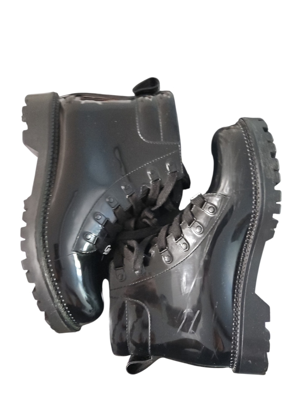 Circus by Sam Edelman Black Patent Lace-Up Boots Size 8 - Picture 3 of 9